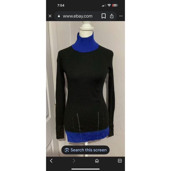 Rag Bone Black Blue‎ Mock Neck Long Sleeve Sweater M - Picture 2 of 9